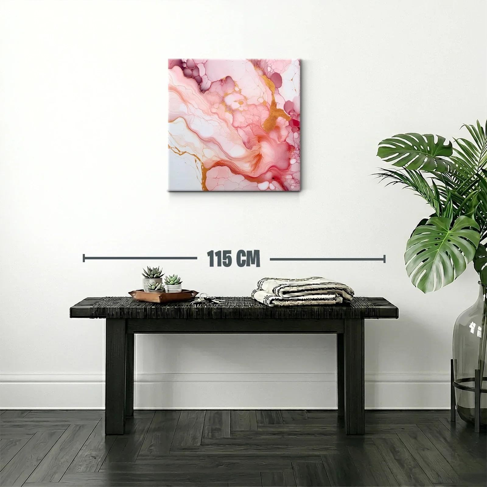 Abstracto fluido en tonos rosa con detalles dorados — miniatura 2