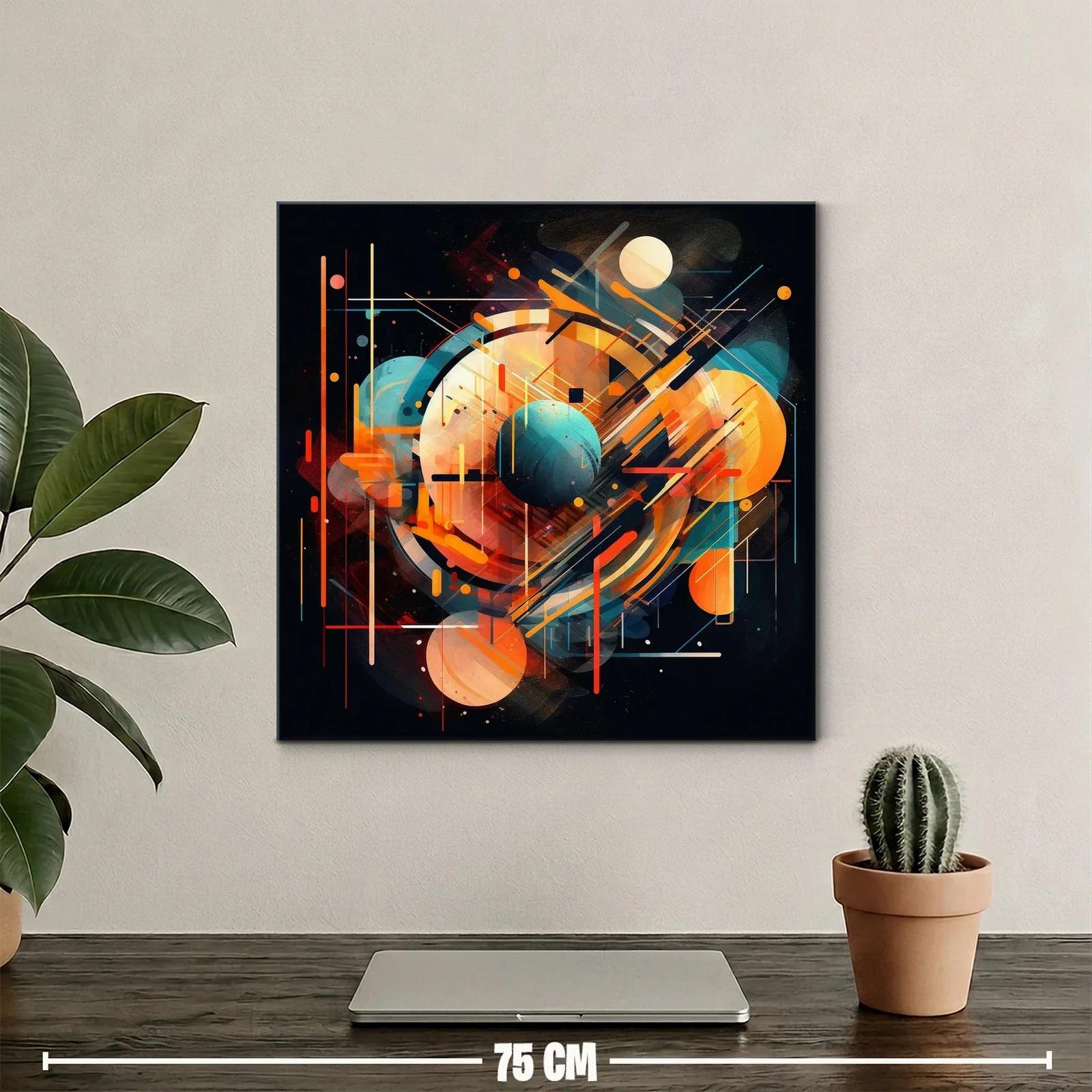 Composición abstracta geométrica con esferas y líneas dinámicas — miniatura 2