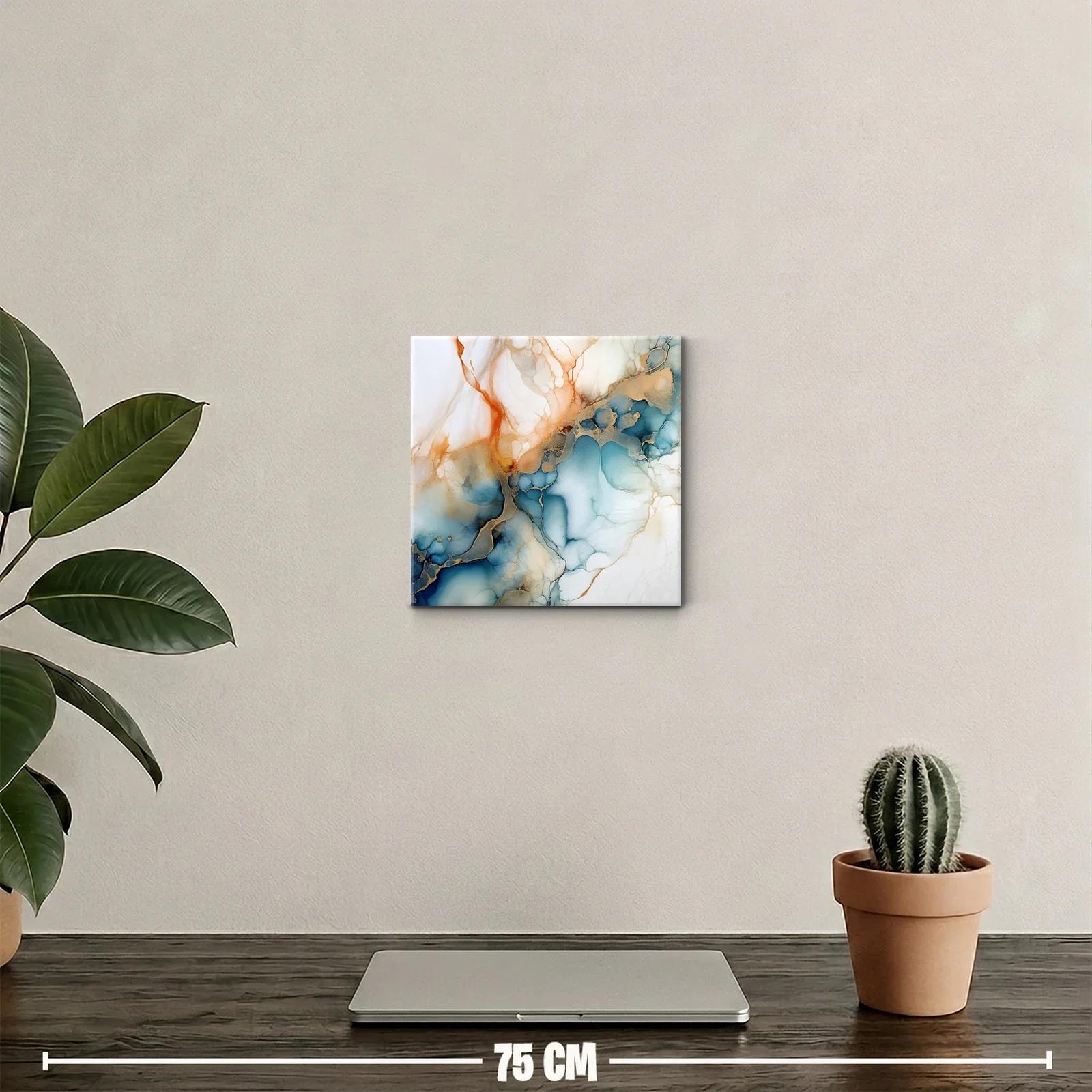 Composición abstracta con tonos azules y dorados cálidos — miniatura 2