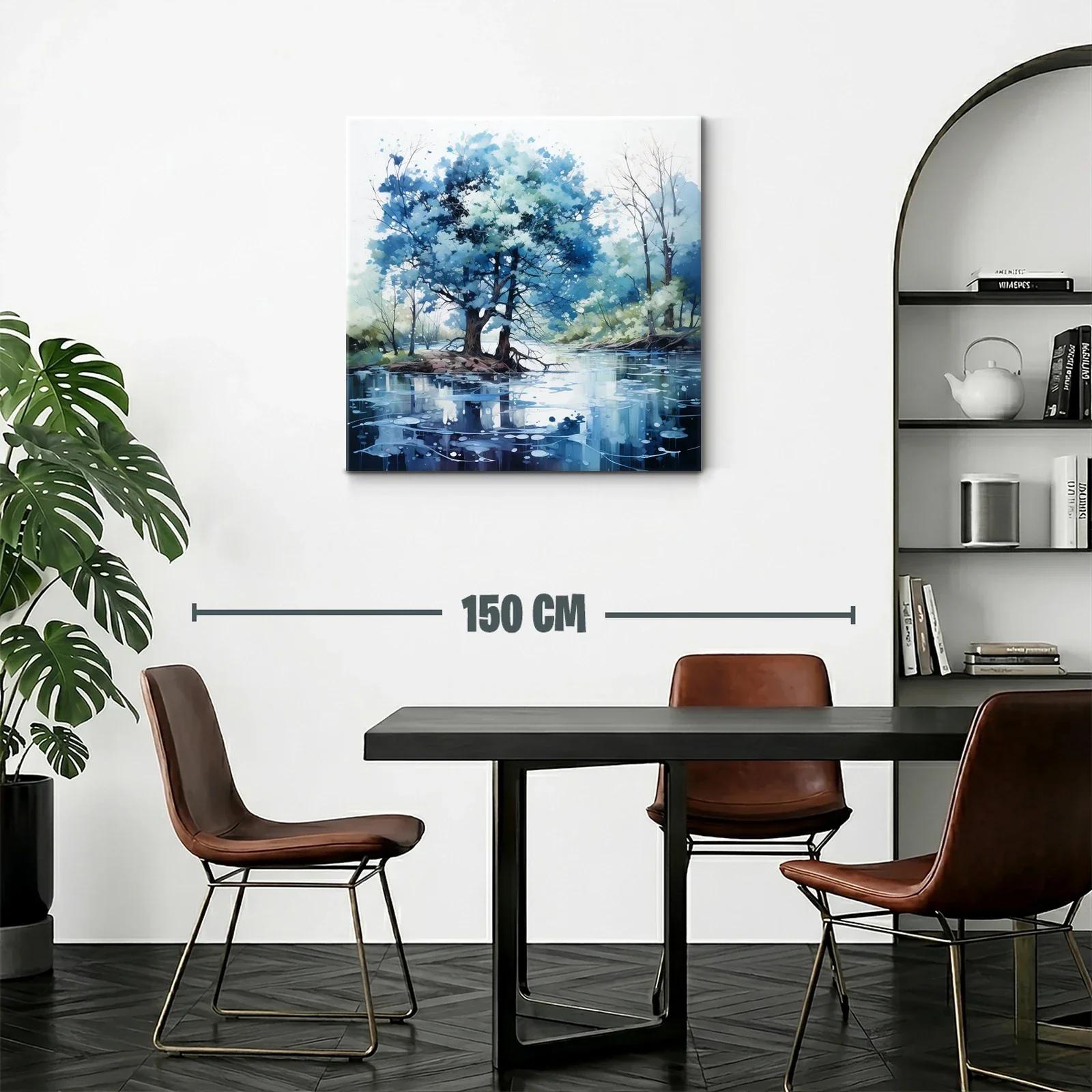 Serenidad azul en paisaje natural junto al río — miniatura 2