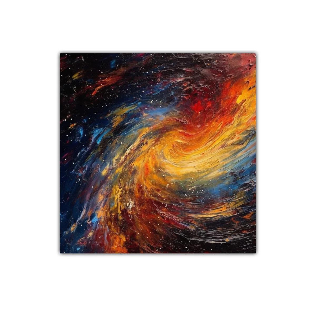 Cuadro abstracto con remolino de colores cósmicos vibrantes — imagen principal
