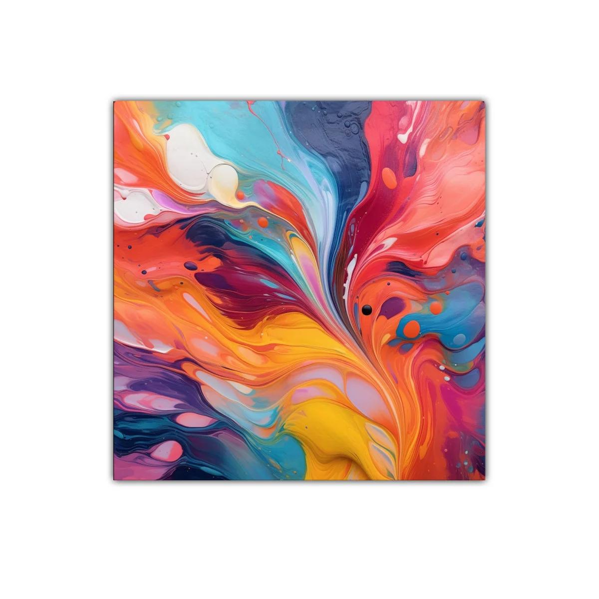 Cuadro abstracto con colores vibrantes y movimiento dinámico — imagen principal