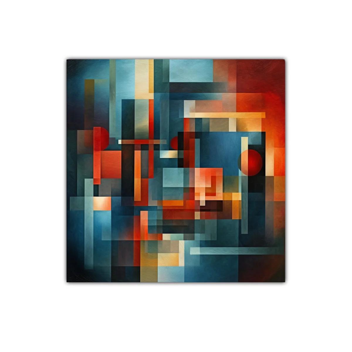 Cuadro abstracto moderno con colores intensos y formas geométricas — imagen principal