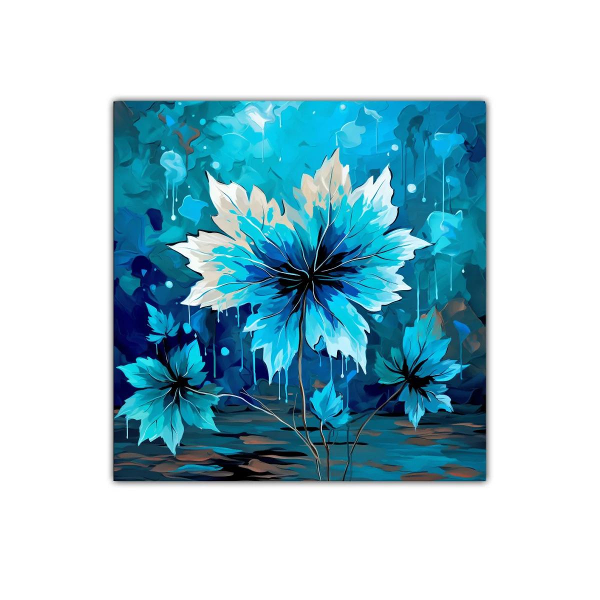 Cuadro floral en tonos azules para espacios modernos — imagen principal