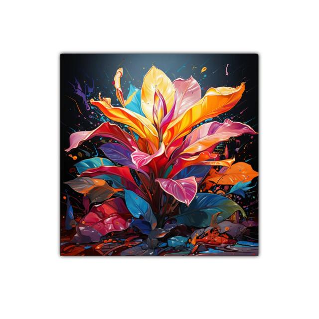 Explosión de colores vibrantes con motivo floral moderno