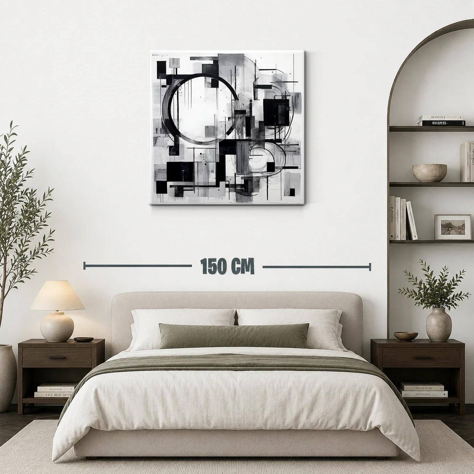 Composición abstracta en blanco y negro con formas geométricas — miniatura 3