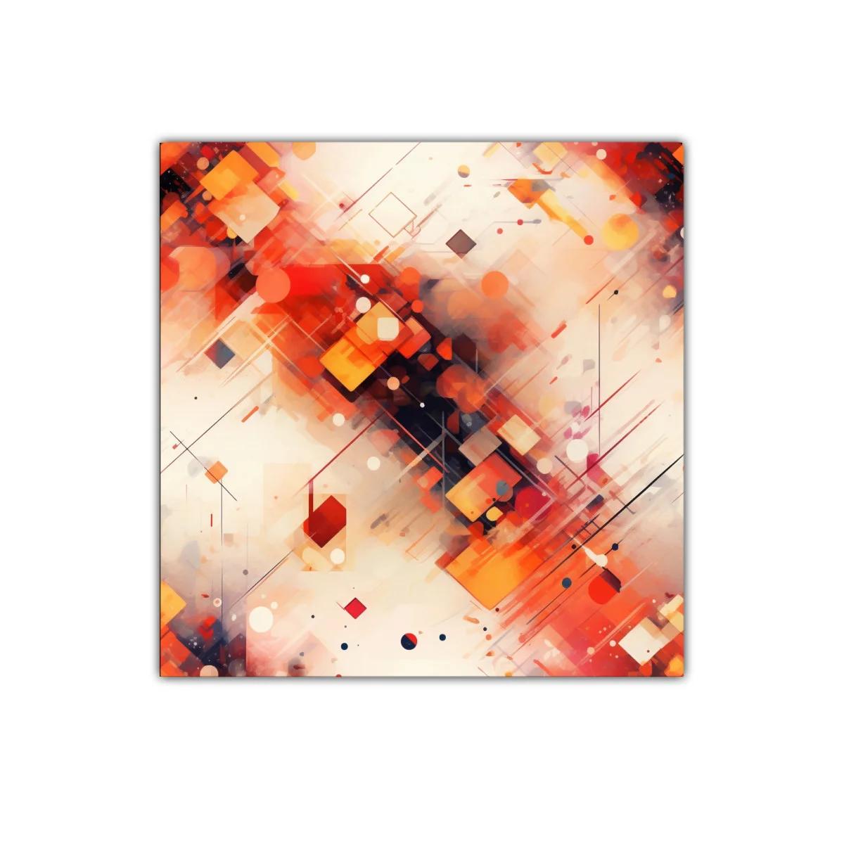 Composición abstracta con tonos cálidos y líneas dinámicas