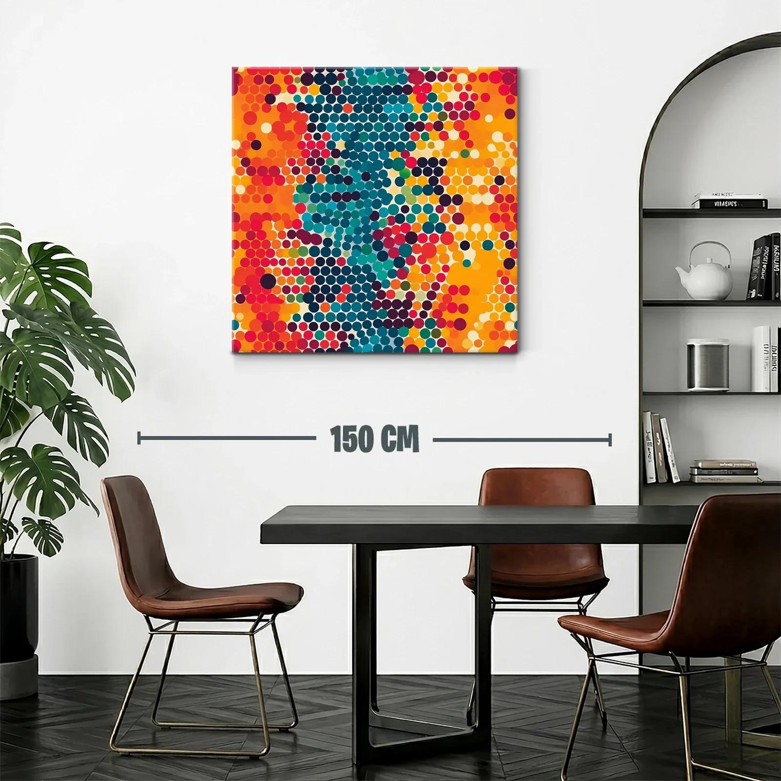 Arte abstracto vibrante con puntos en tonos cálidos y fríos — miniatura 2