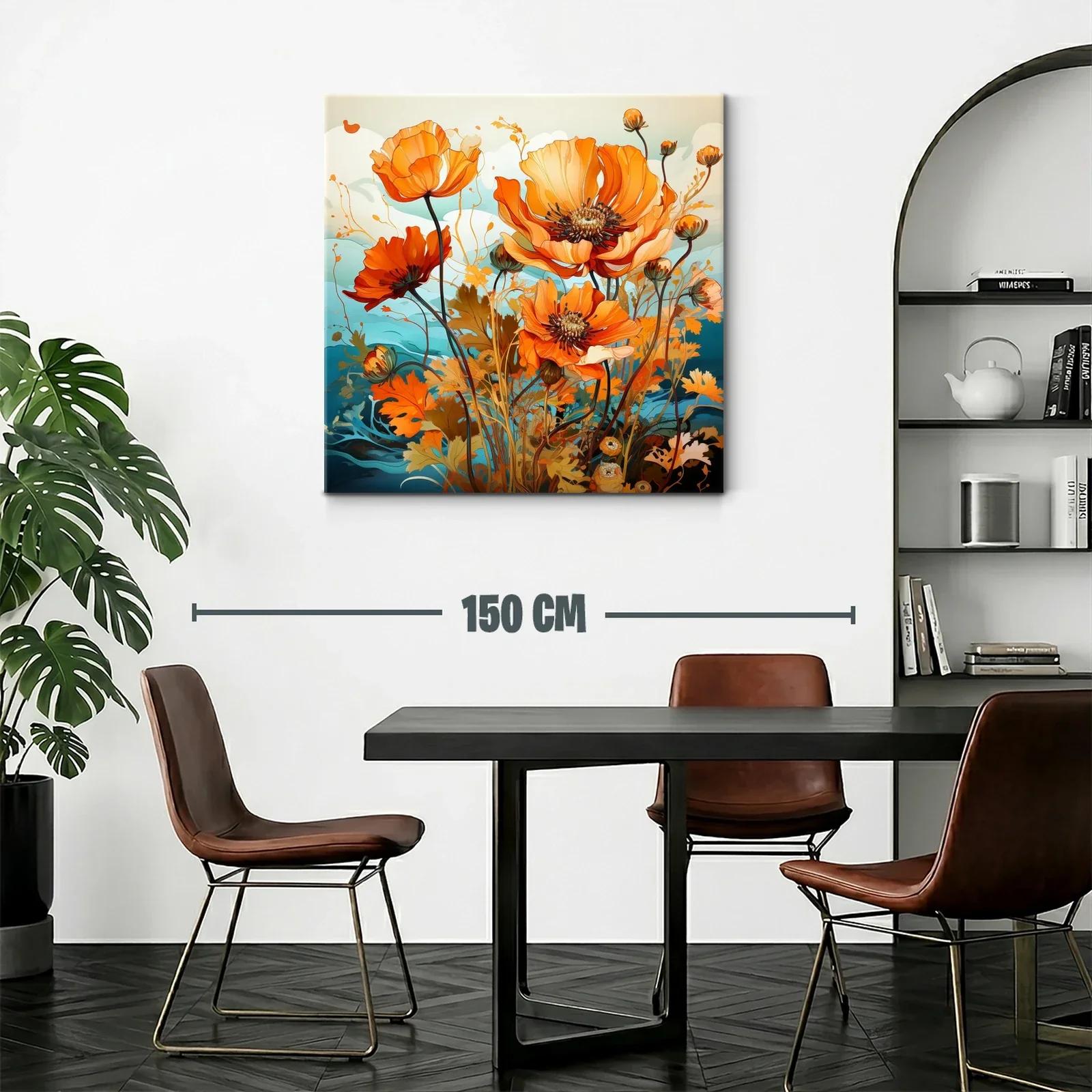 Flores anaranjadas vibrantes con fondo en tonos azules — miniatura 2