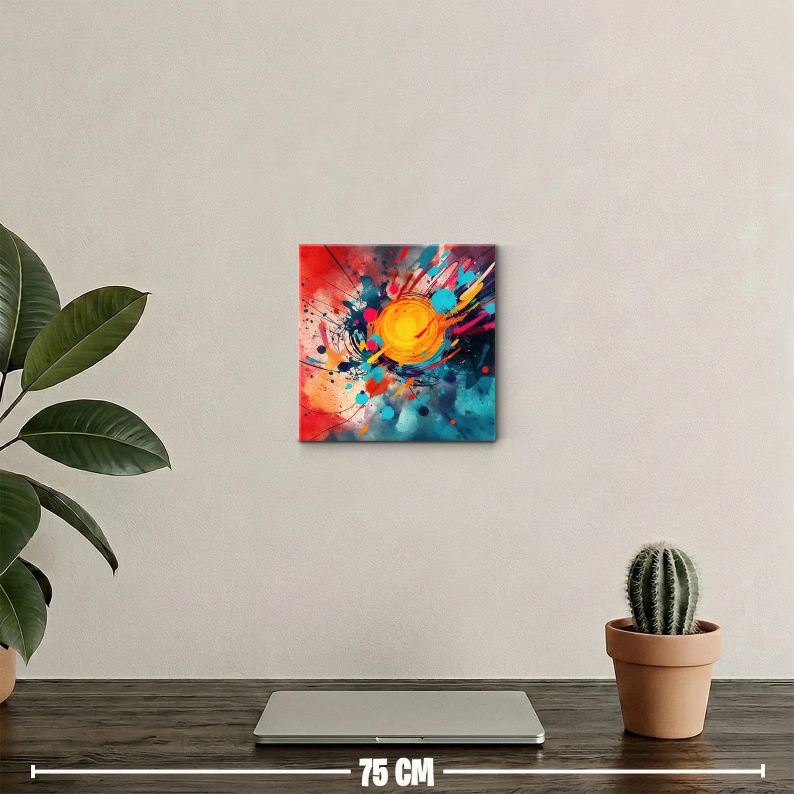 Cuadro abstracto explosión de color y energía vibrante — miniatura 2