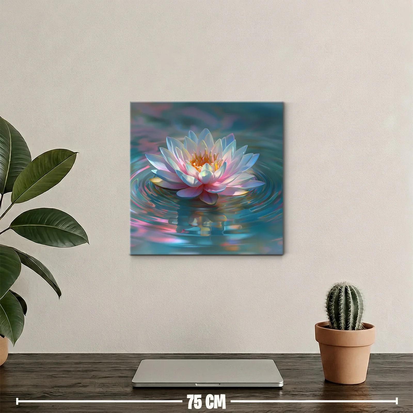 Flor de loto en aguas con reflejos iridiscentes — miniatura 2
