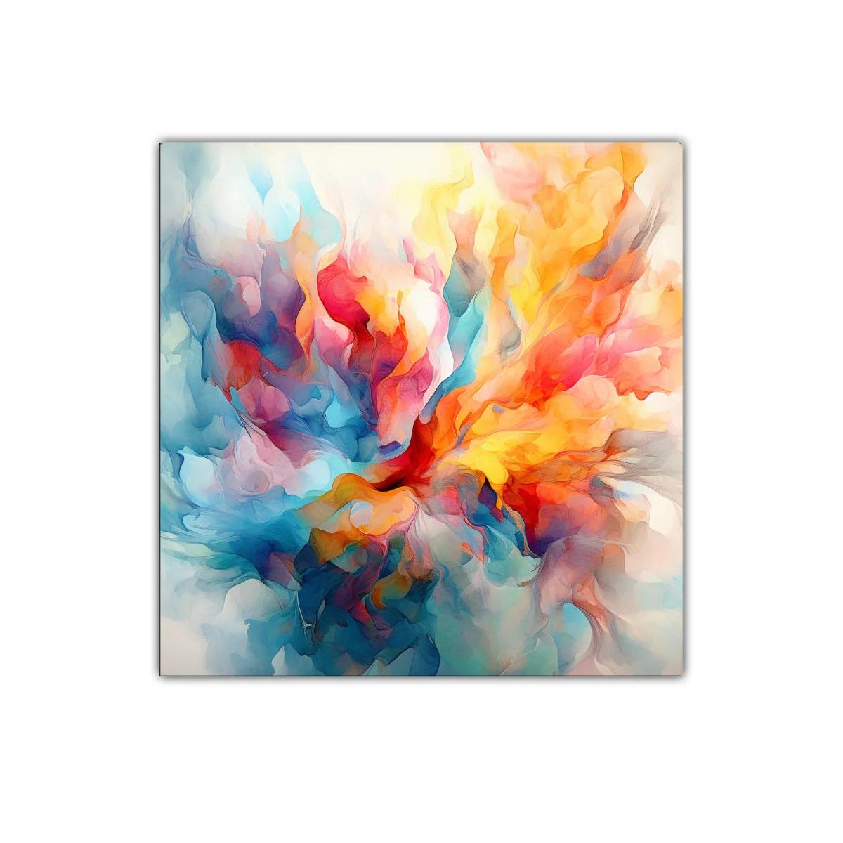 Composición abstracta en vibrantes tonos cálidos y fríos — imagen principal