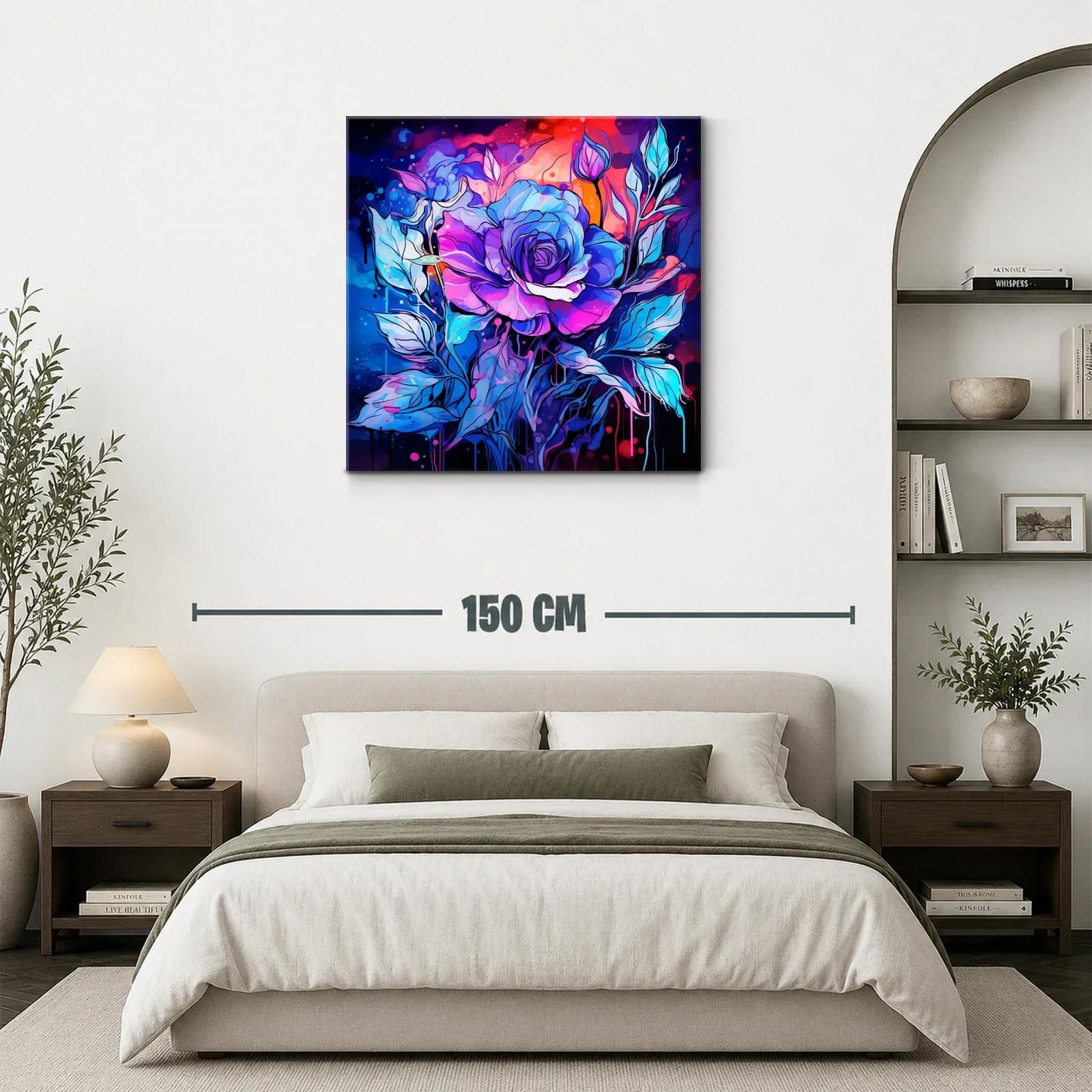 Rosa vibrante en tonos azules y morados para un toque moderno — miniatura 3