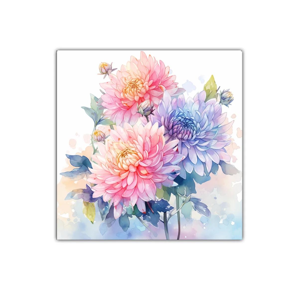 Cuadro decorativo con flores vibrantes en tonos pastel — imagen principal