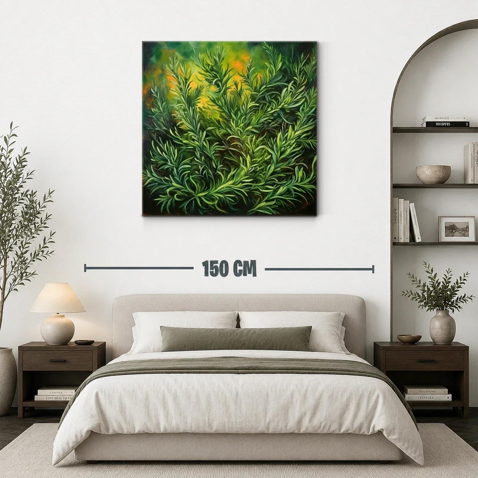 Cuadro Vegetal con Follaje Verde y Tonos Cálidos — miniatura 3