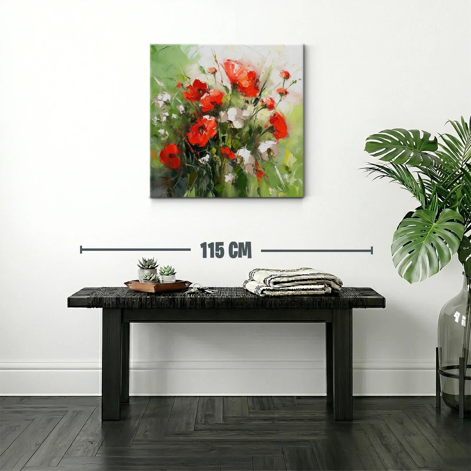 Cuadro floral vibrante con amapolas y naturaleza fresca — miniatura 2