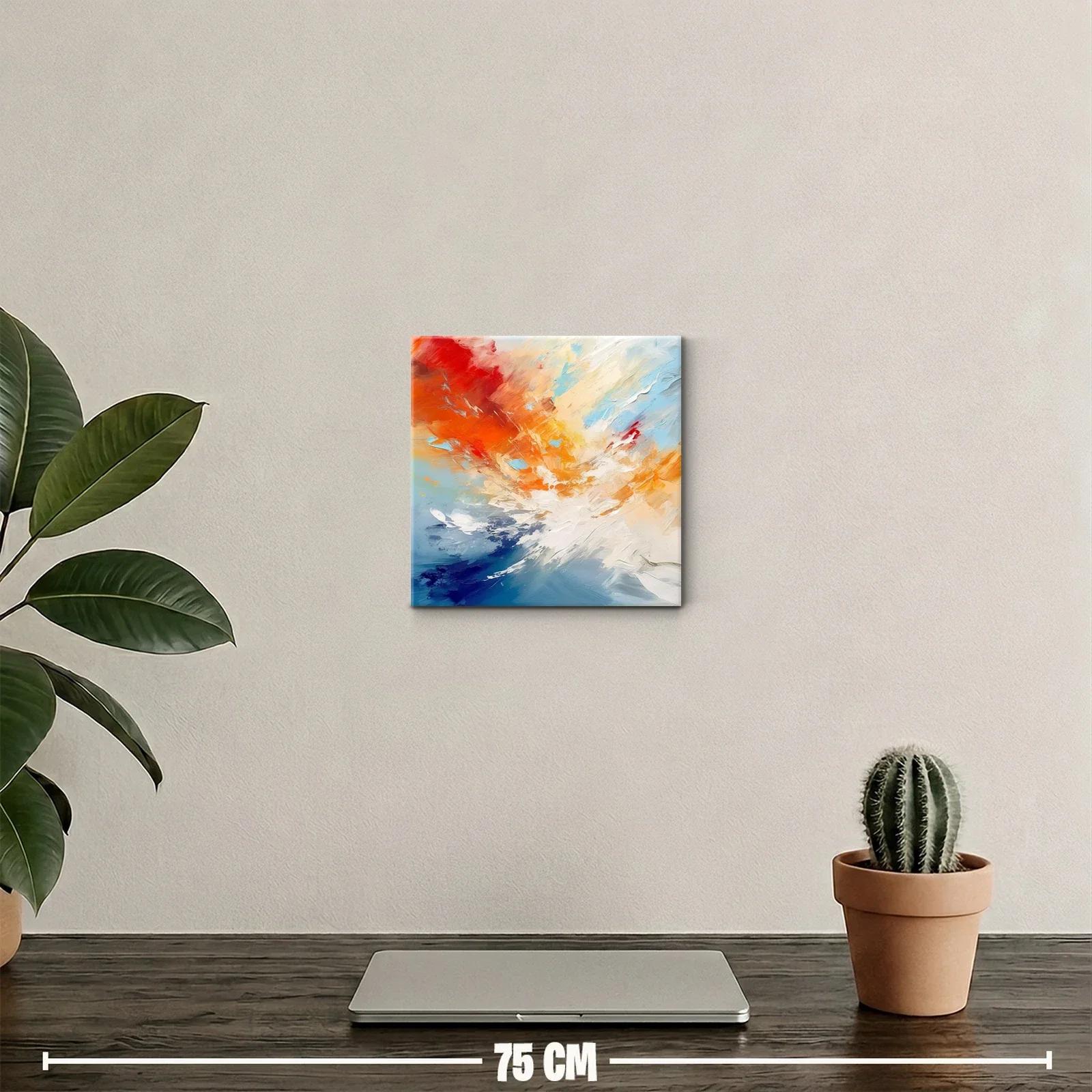 Explosión de color en tonos cálidos y fríos abstracción vibrante — miniatura 2