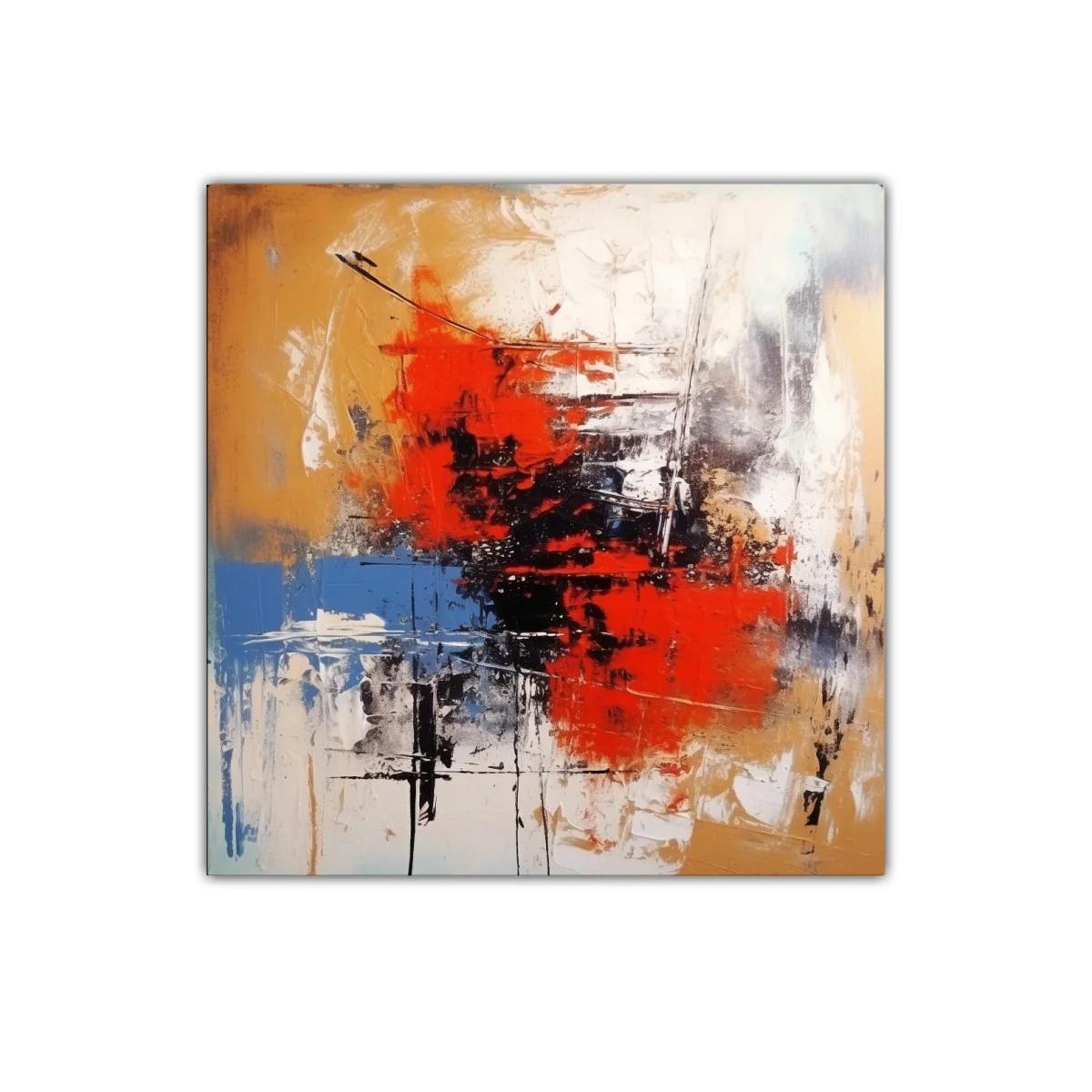 Cuadro abstracto con tonos cálidos y contrastes intensos — imagen principal