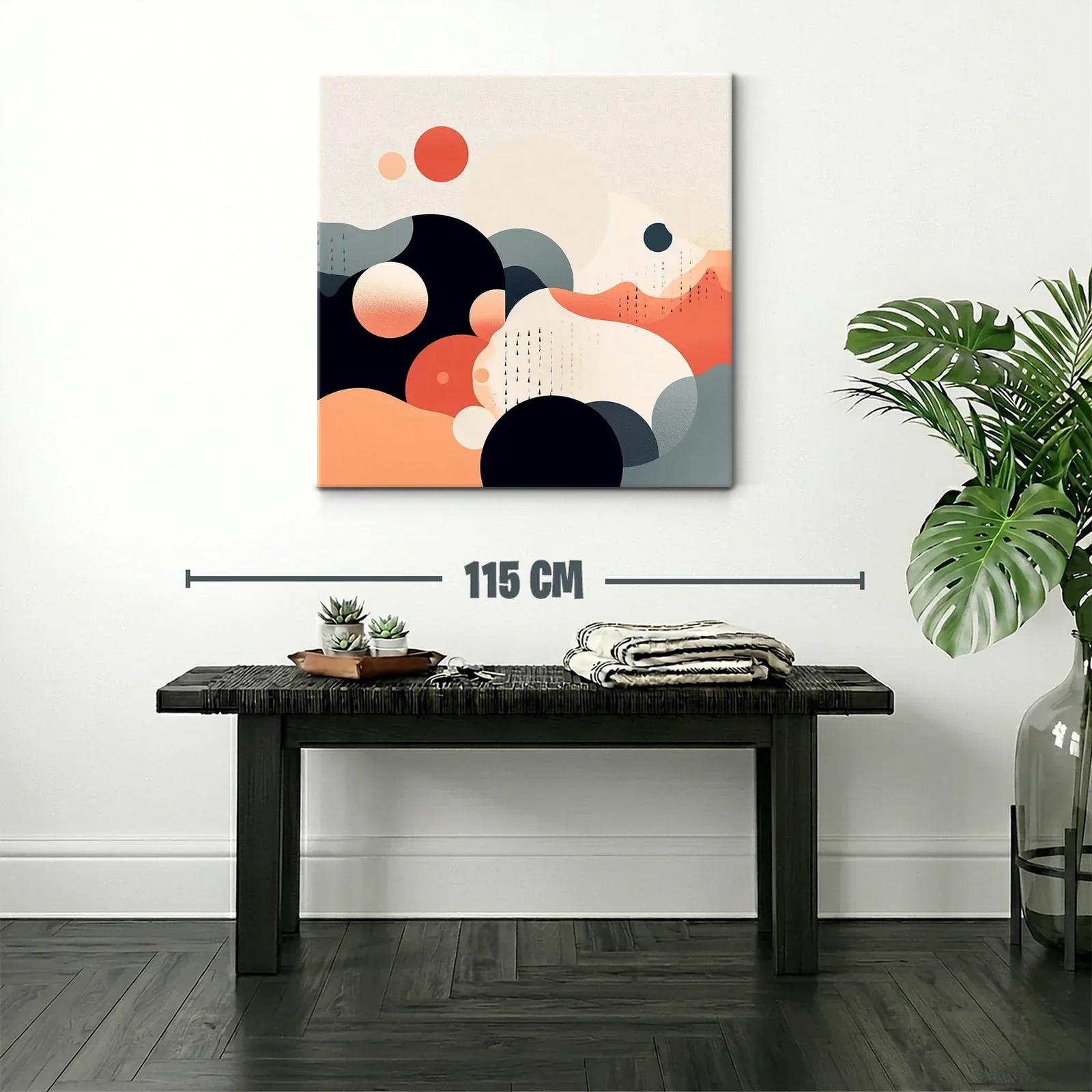 Composición abstracta con círculos en tonos cálidos y neutros — miniatura 2