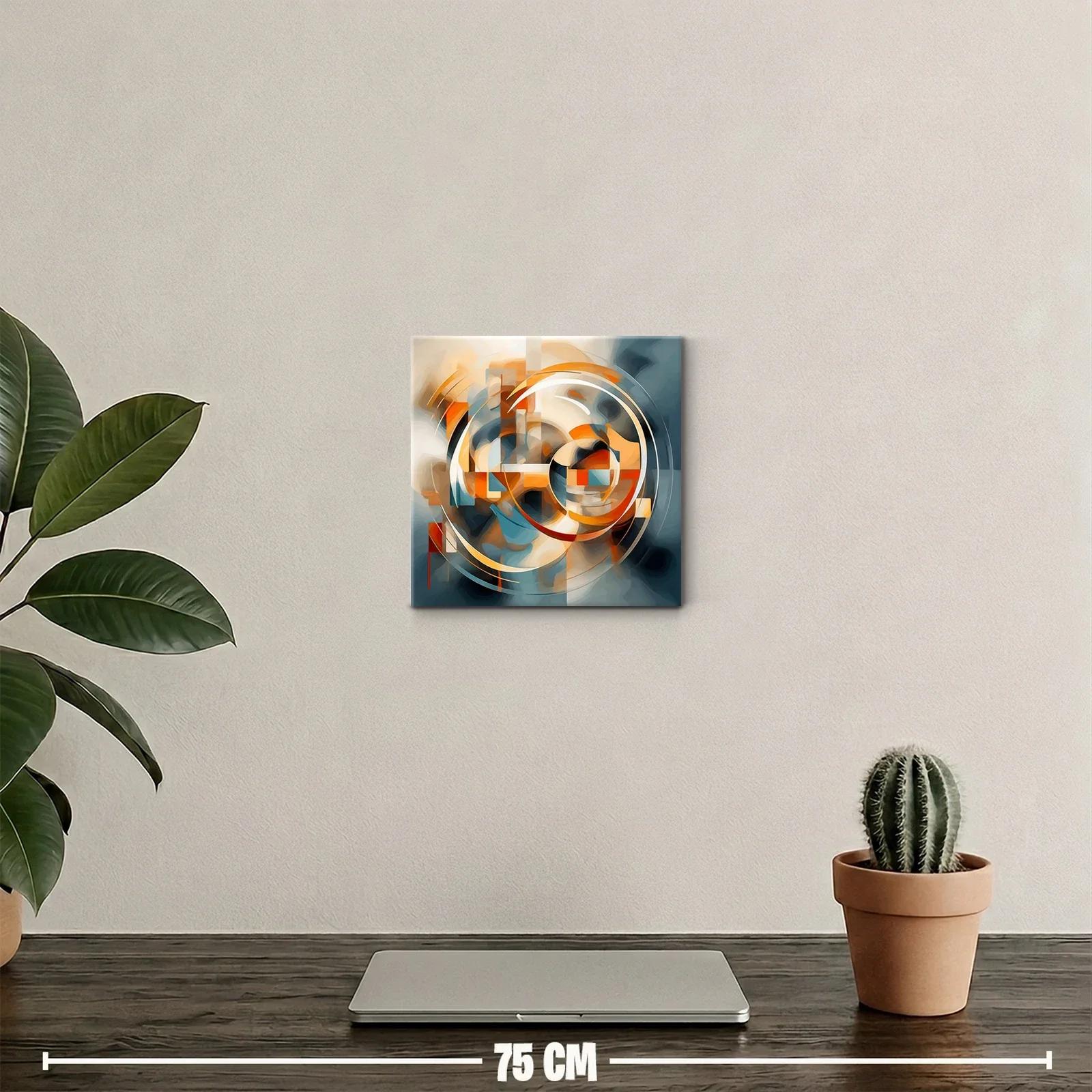 Composición abstracta con formas circulares y tonos cálidos — miniatura 2