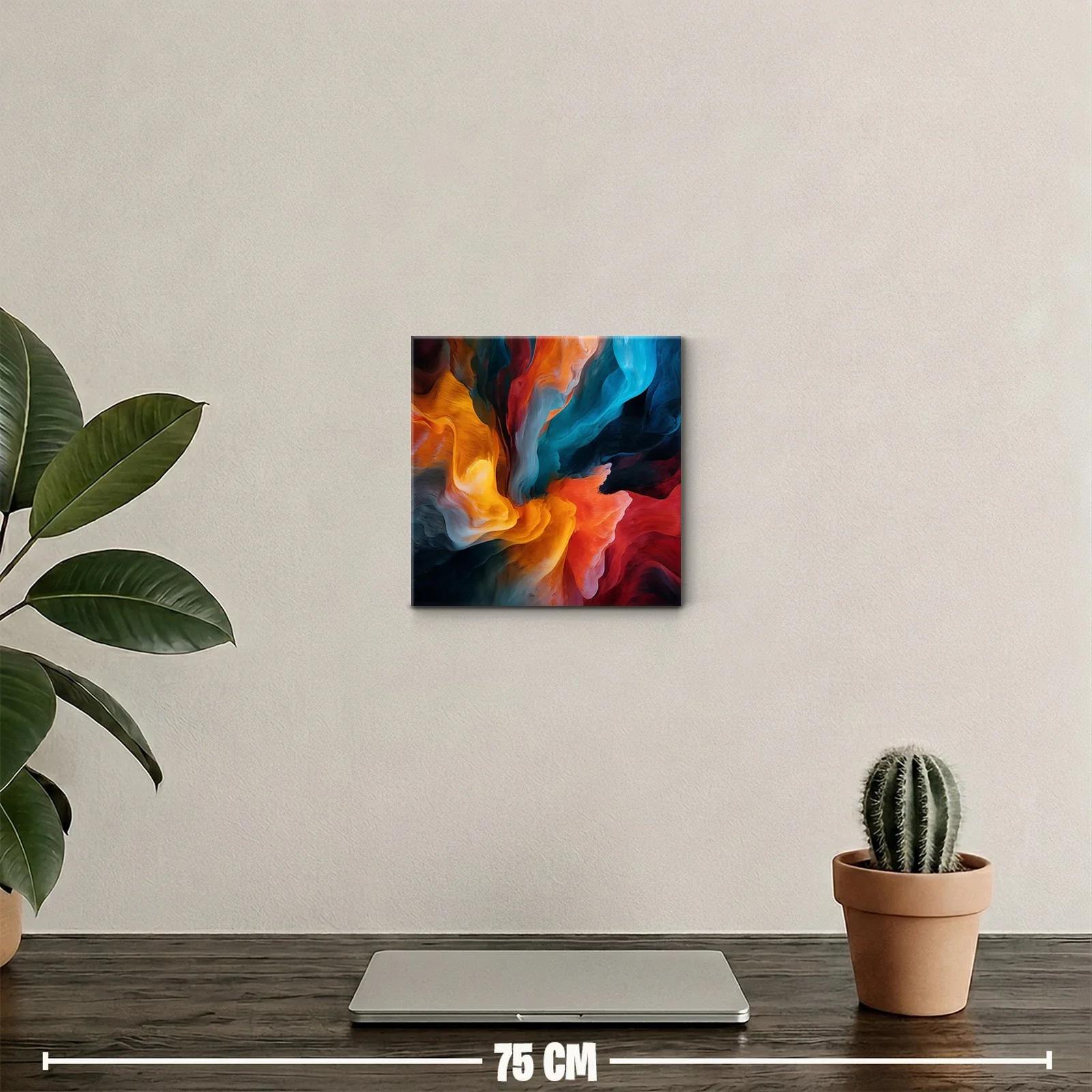 Cuadro abstracto con flujo dinámico de colores intensos y vibrantes — miniatura 2