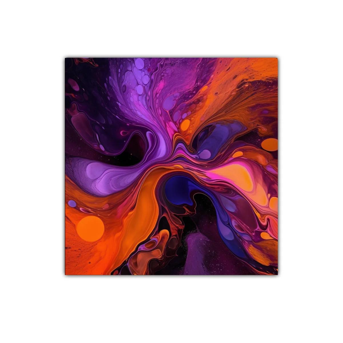 Explosión abstracta en tonos morados y naranjas vibrantes — imagen principal