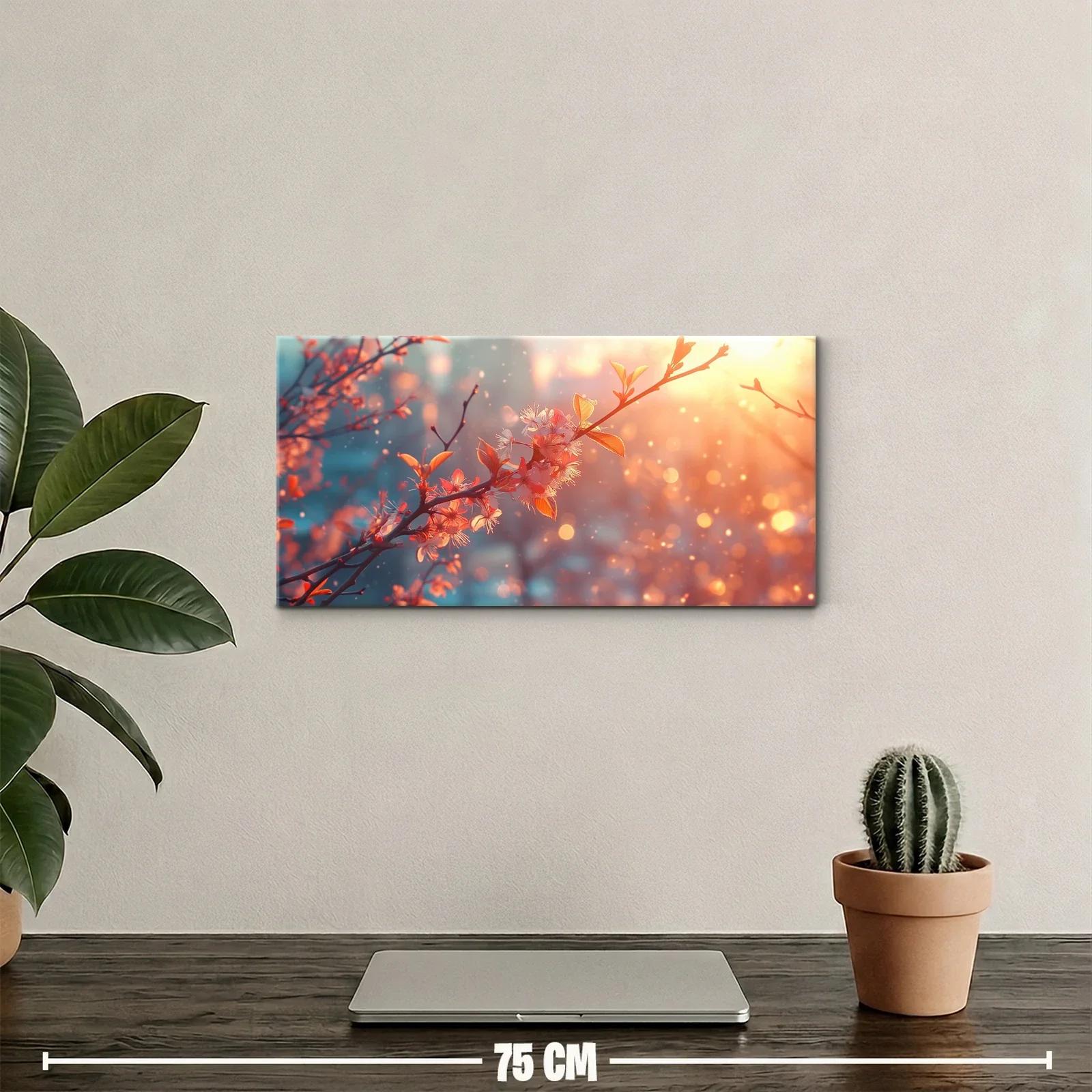 Cuadro rama de flores de cerezo con fondo bokeh luminoso — miniatura 2