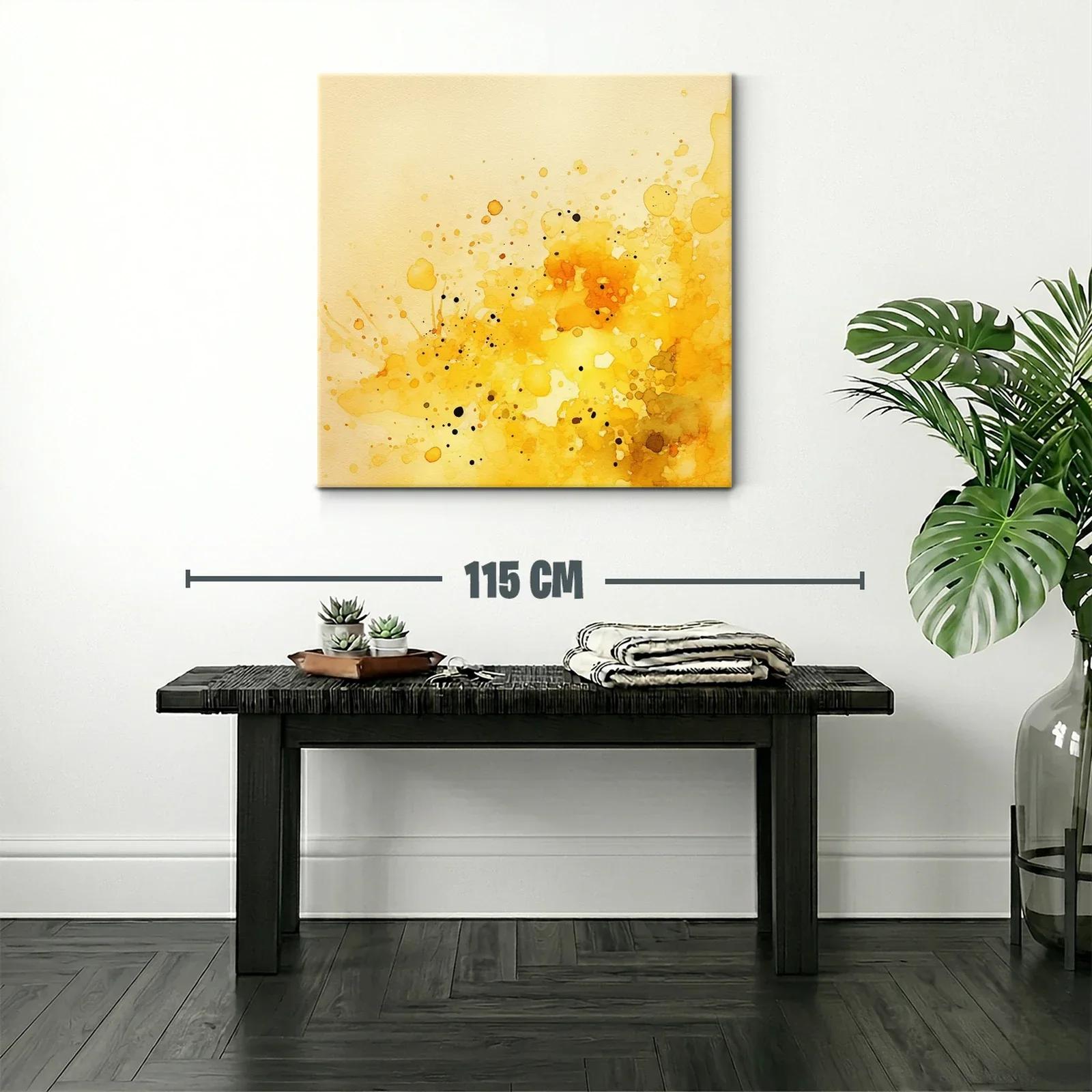 Cuadro abstracto en tonos cálidos y dorados — miniatura 2