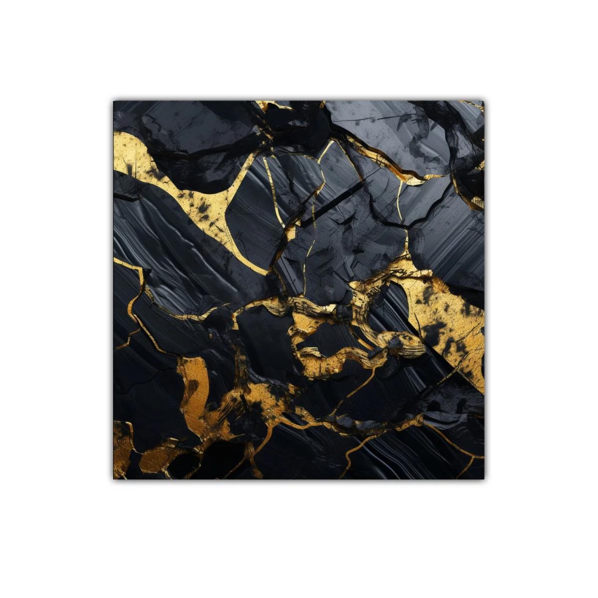 Arte abstracto con detalles en dorado y negros intensos