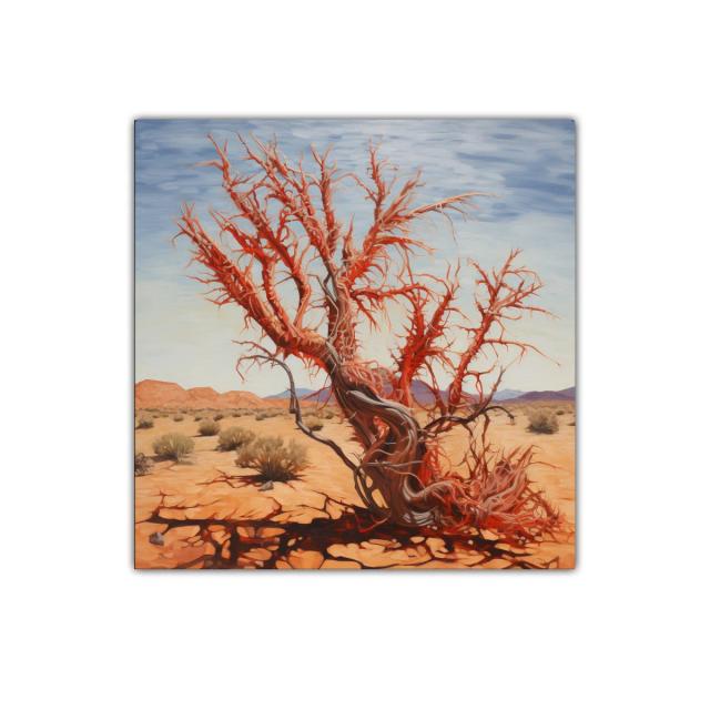 Árbol Seco en Paisaje Árido de Tonos Cálidos
