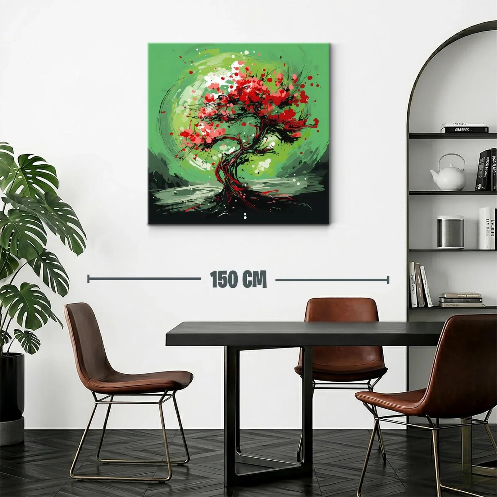 Árbol abstracto con vibrantes tonos verdes y rojos — miniatura 2