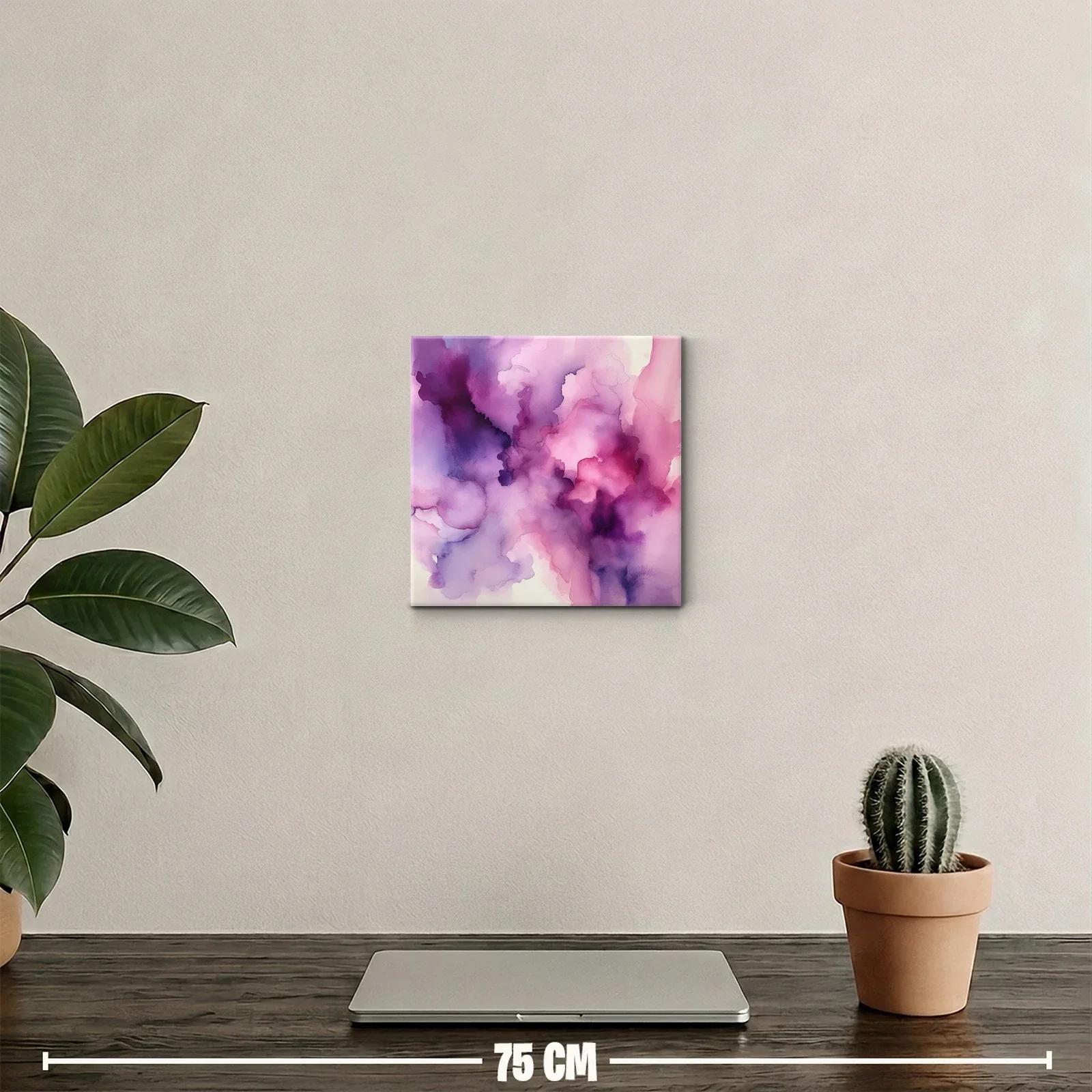 Cuadro abstracto en tonos violetas y rosas suaves — miniatura 2