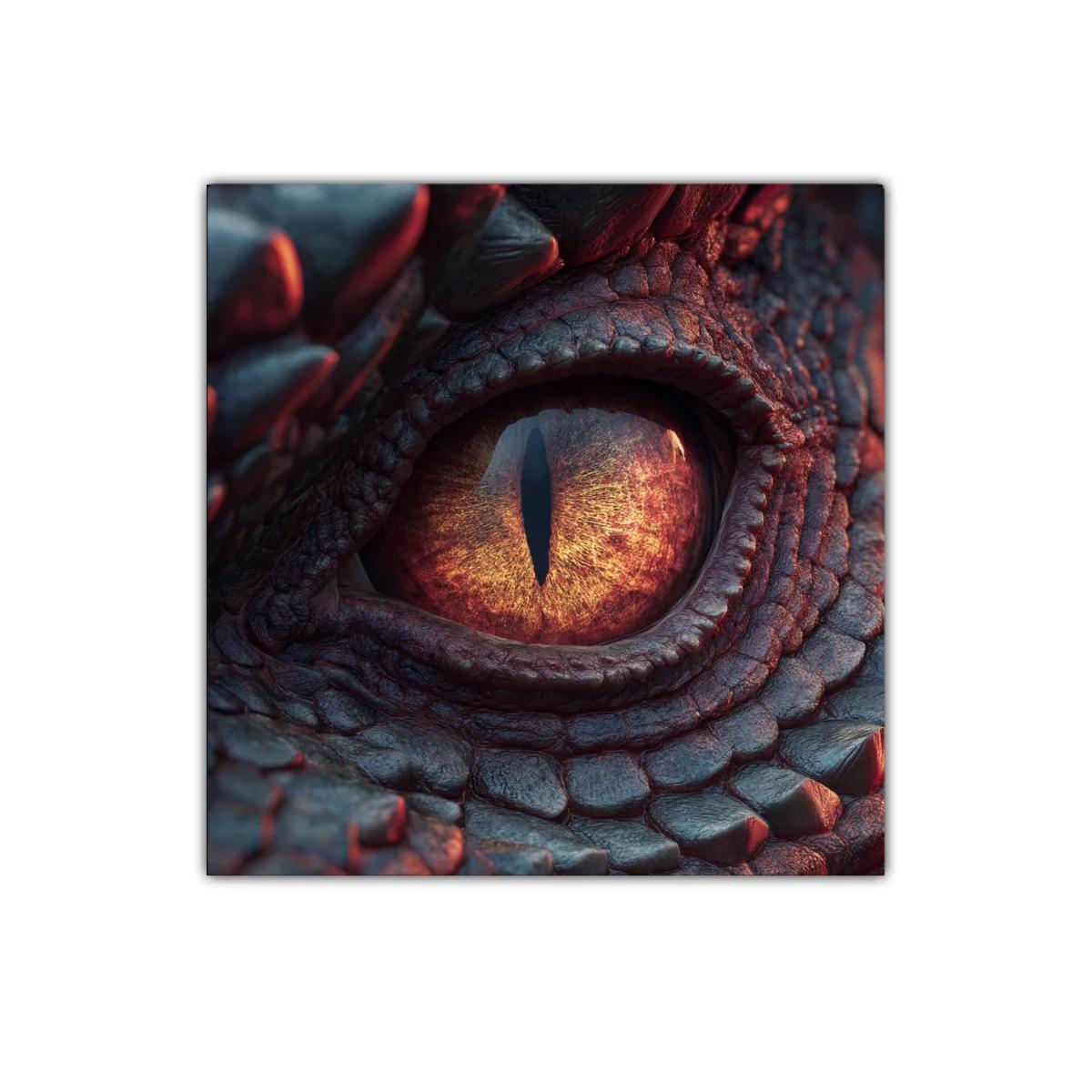 Impactante ojo de dragón con texturas intensas y colores cálidos