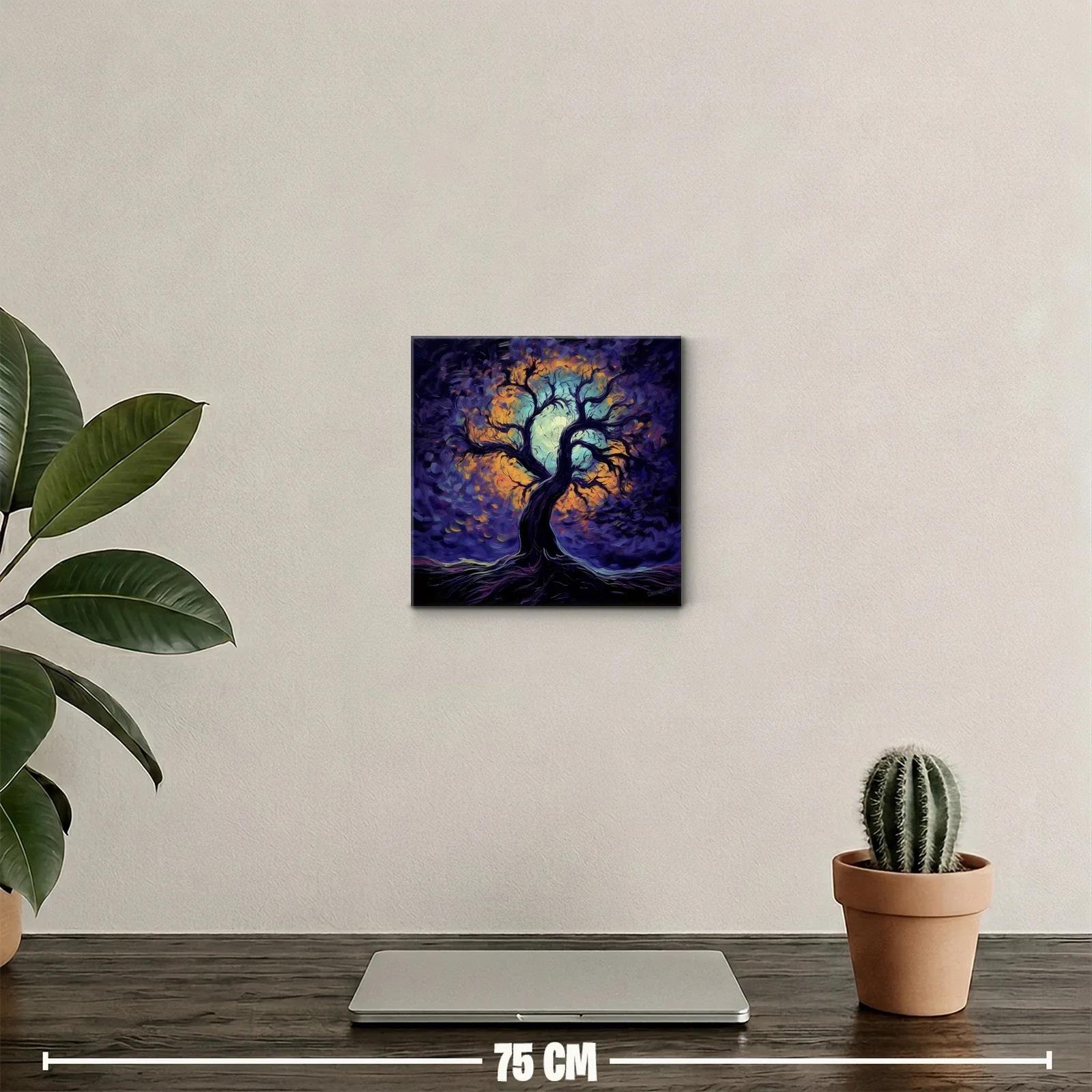 Árbol místico bajo la luz de luna vibrante — miniatura 2