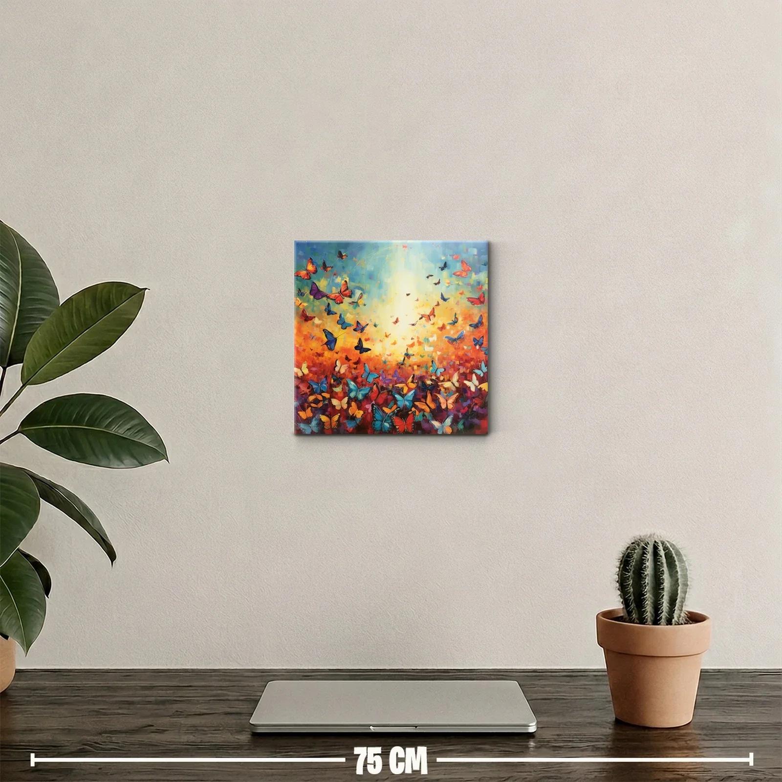Explosión de mariposas de colores vibrantes en vuelo — miniatura 2