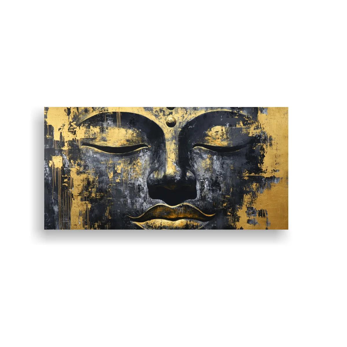 Cuadro rostro de Buda con acabado envejecido