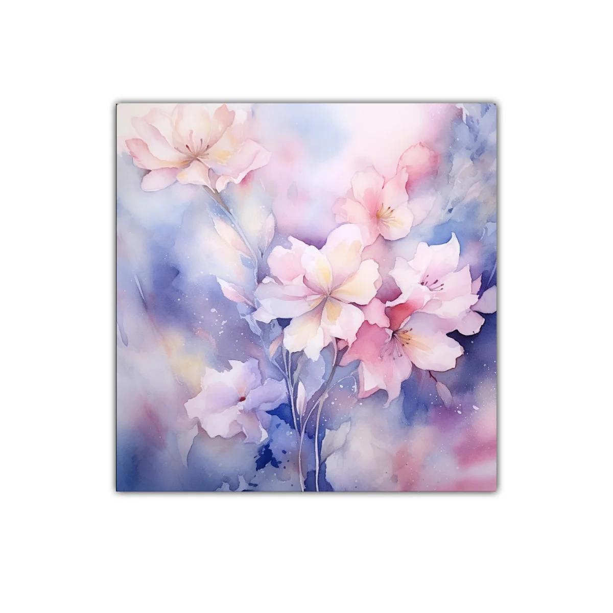 Cuadro floral en tonos suaves con efecto acuarela — imagen principal