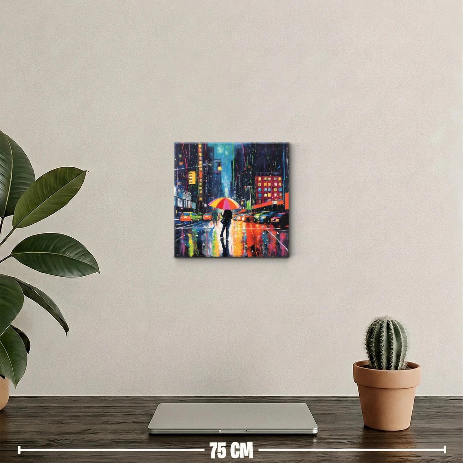 Ambiente urbano nocturno lleno de luz y color vibrante — miniatura 2