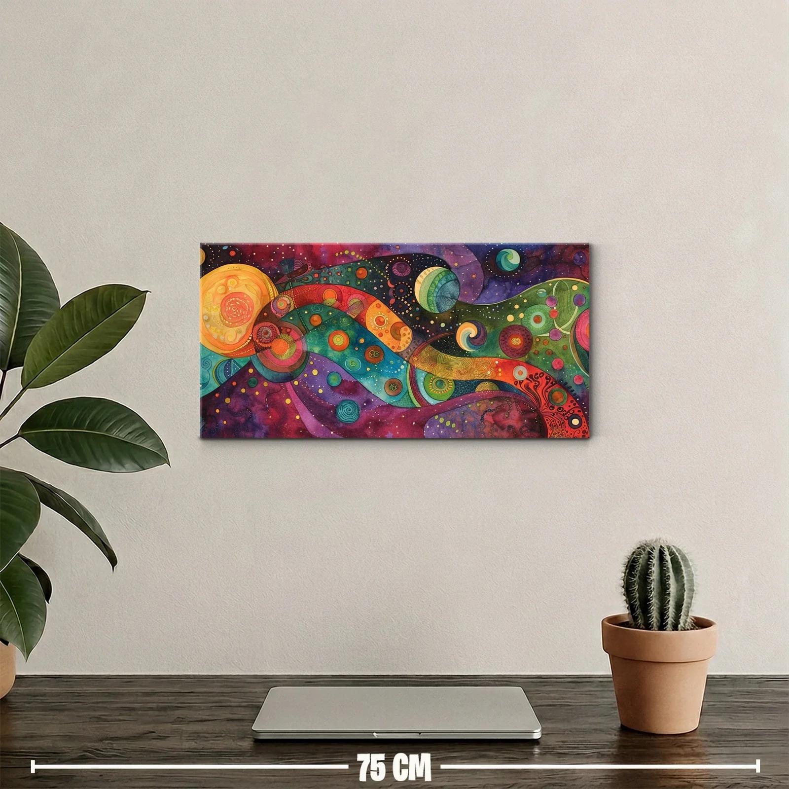 Cuadro galaxia abstracta con esferas brillantes — miniatura 2