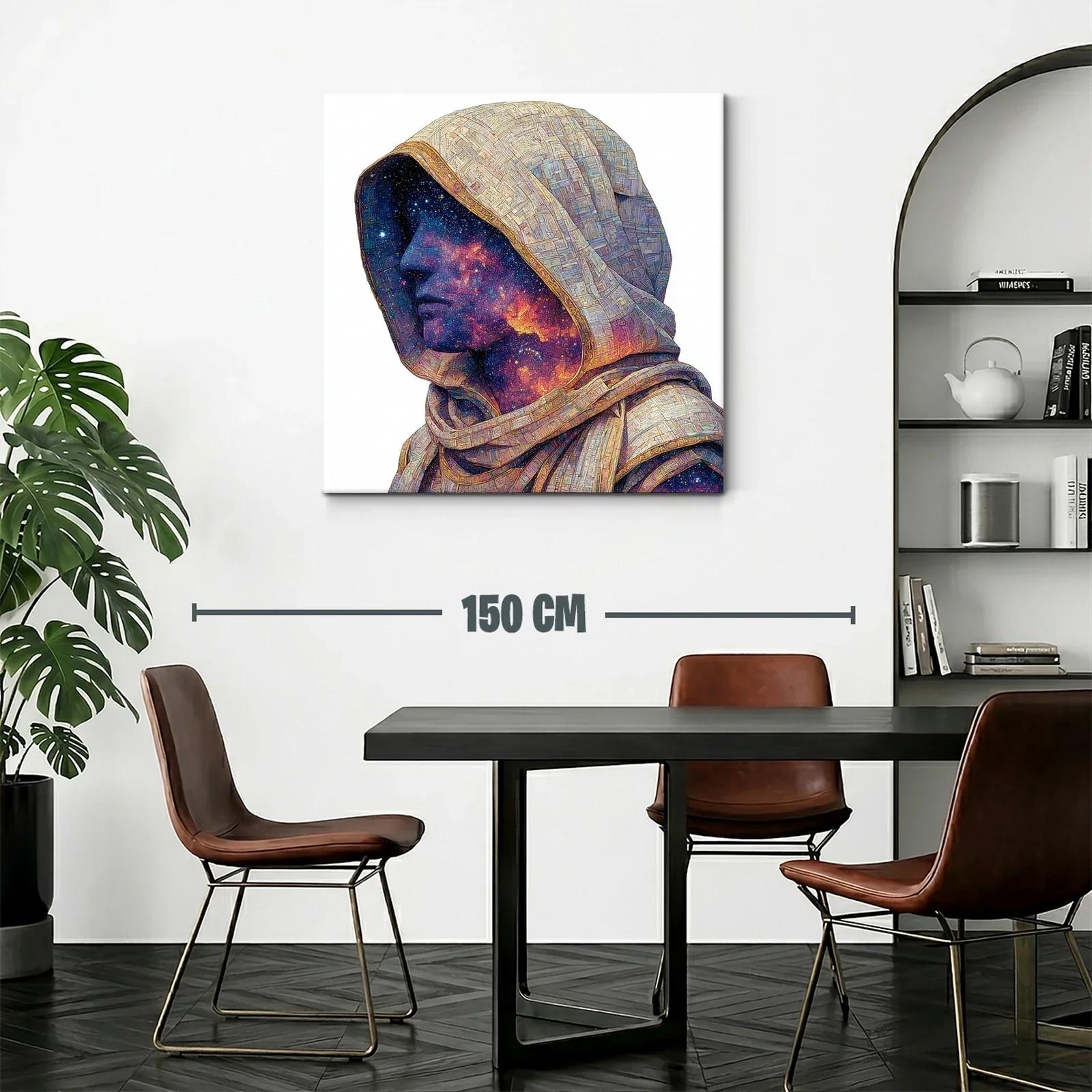 Retrato cósmico de figura con capucha y galaxias interiores — miniatura 2