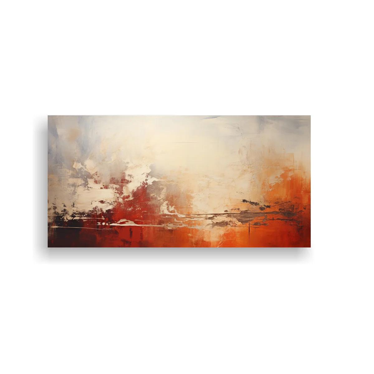 Cuadro paisaje abstracto en tonos tierra con horizonte difuso — imagen principal