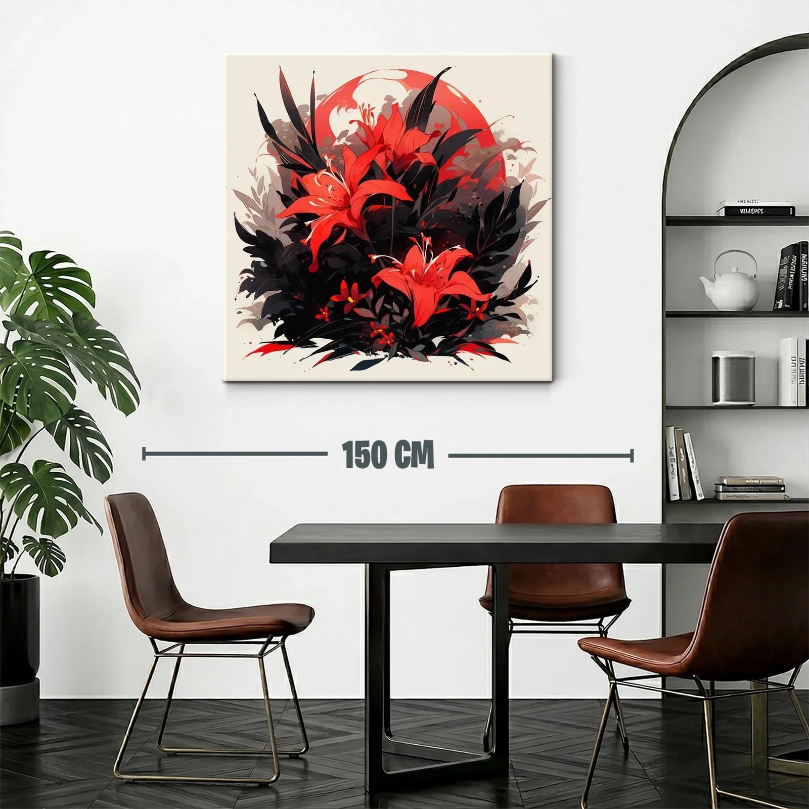 Flores rojas vibrantes con fondo oscuro y detalles sutiles — miniatura 2