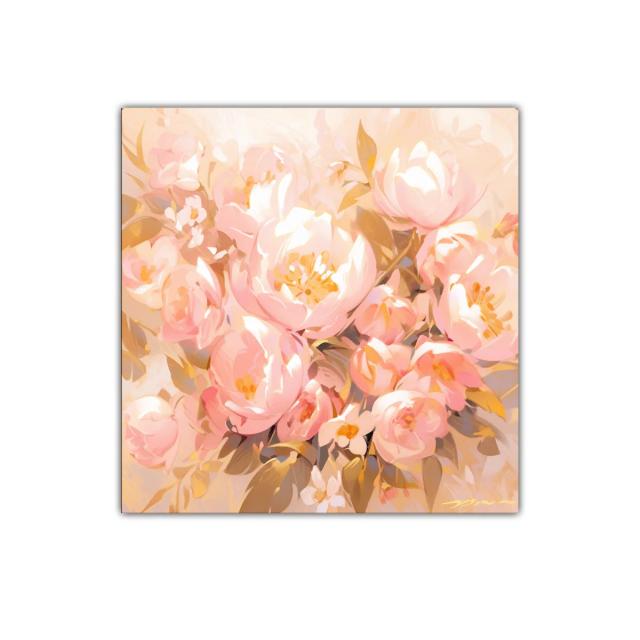 Cuadro decorativo con ramo de flores rosas delicadas