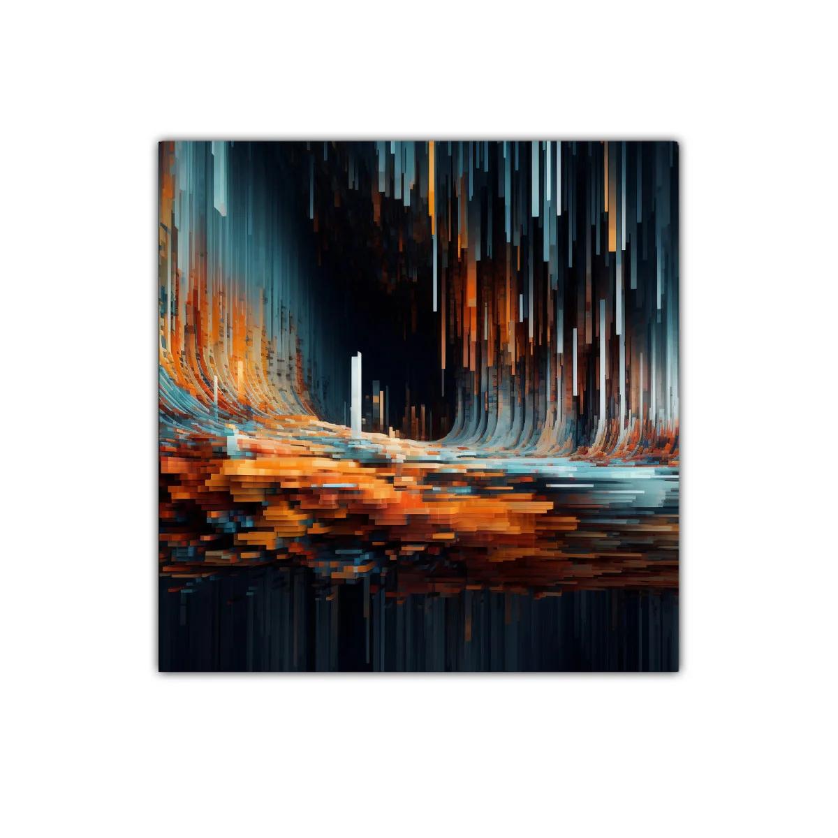 Composición abstracta vibrante con tonos cálidos y fríos — miniatura 1