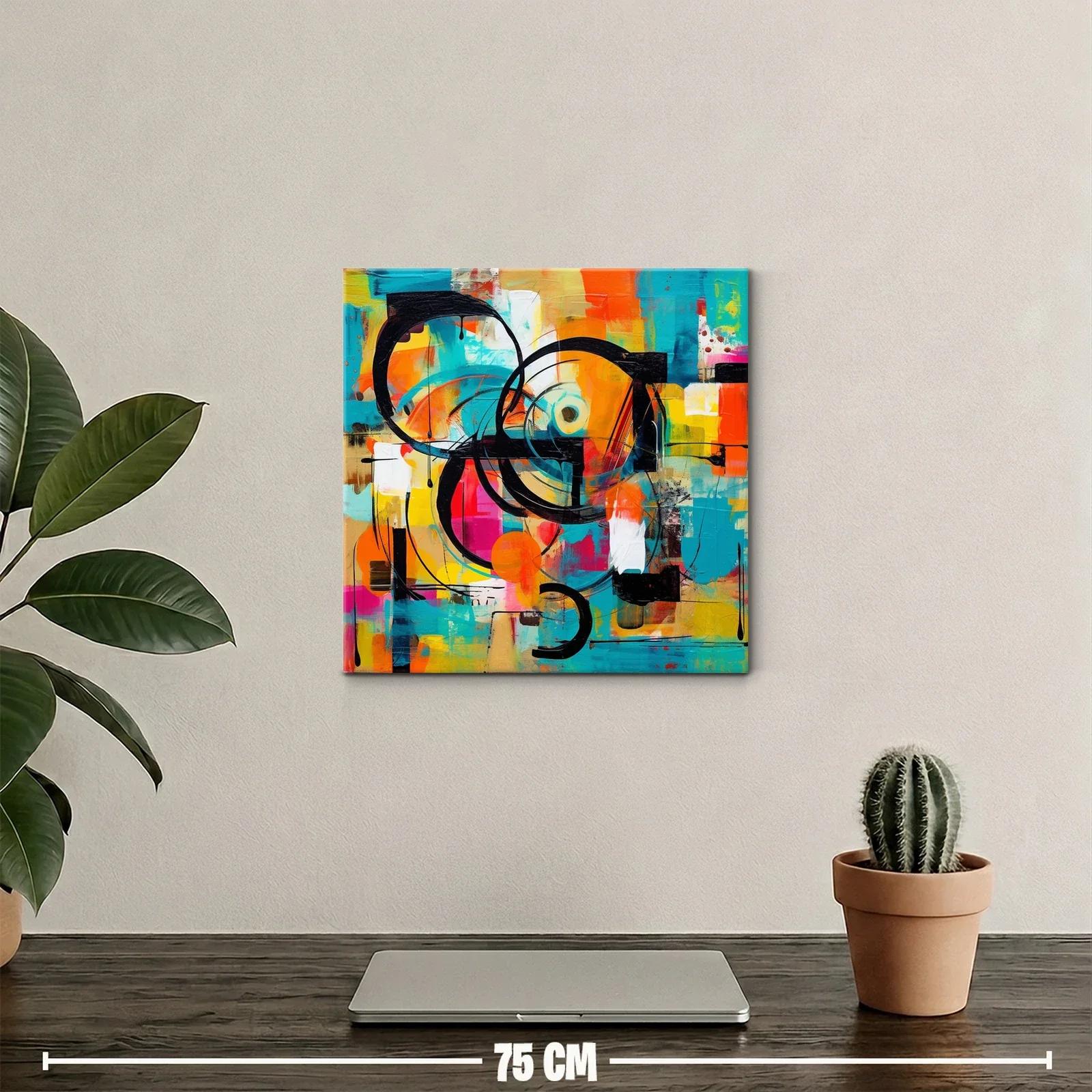 Composición dinámica con círculos y tonos vibrantes — miniatura 2