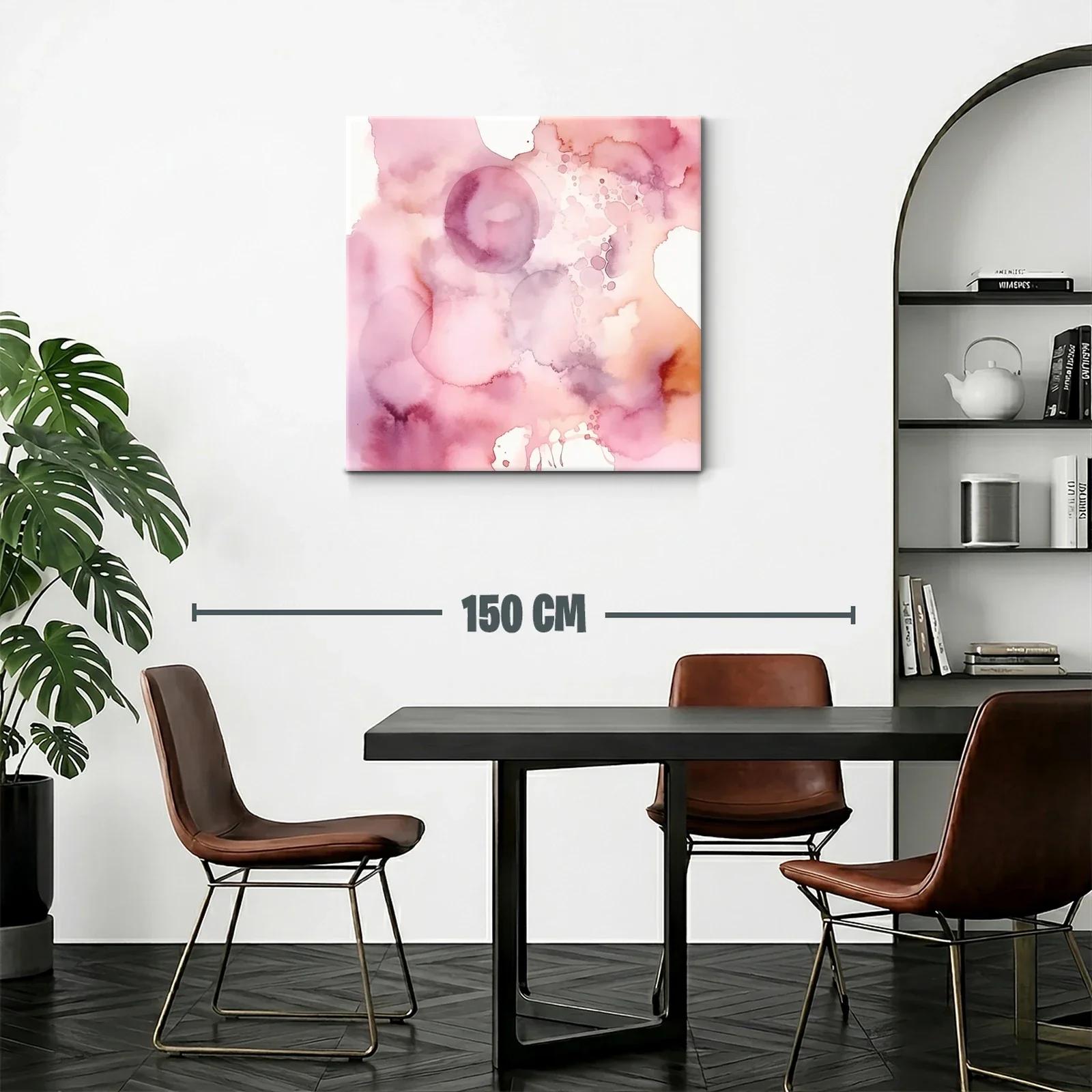 Cuadro abstracto en tonos rosas y melocotón suave — miniatura 2