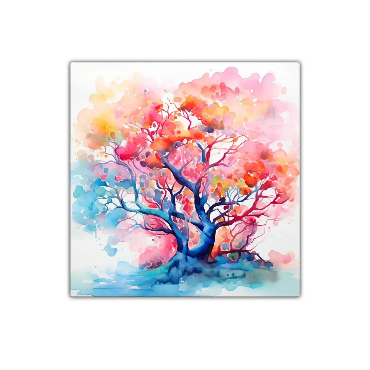 Árbol multicolor con vibrantes tonos cálidos y fríos — imagen principal