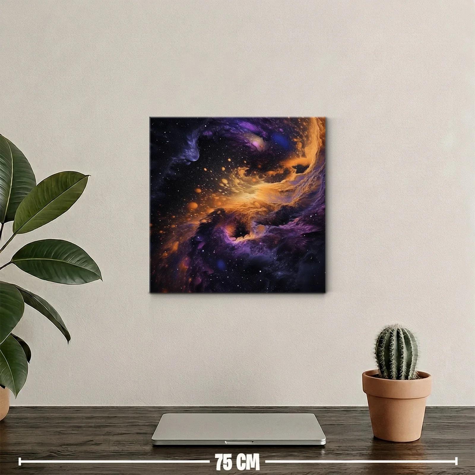 Explosión de galaxias con tonos violetas y dorados — miniatura 2