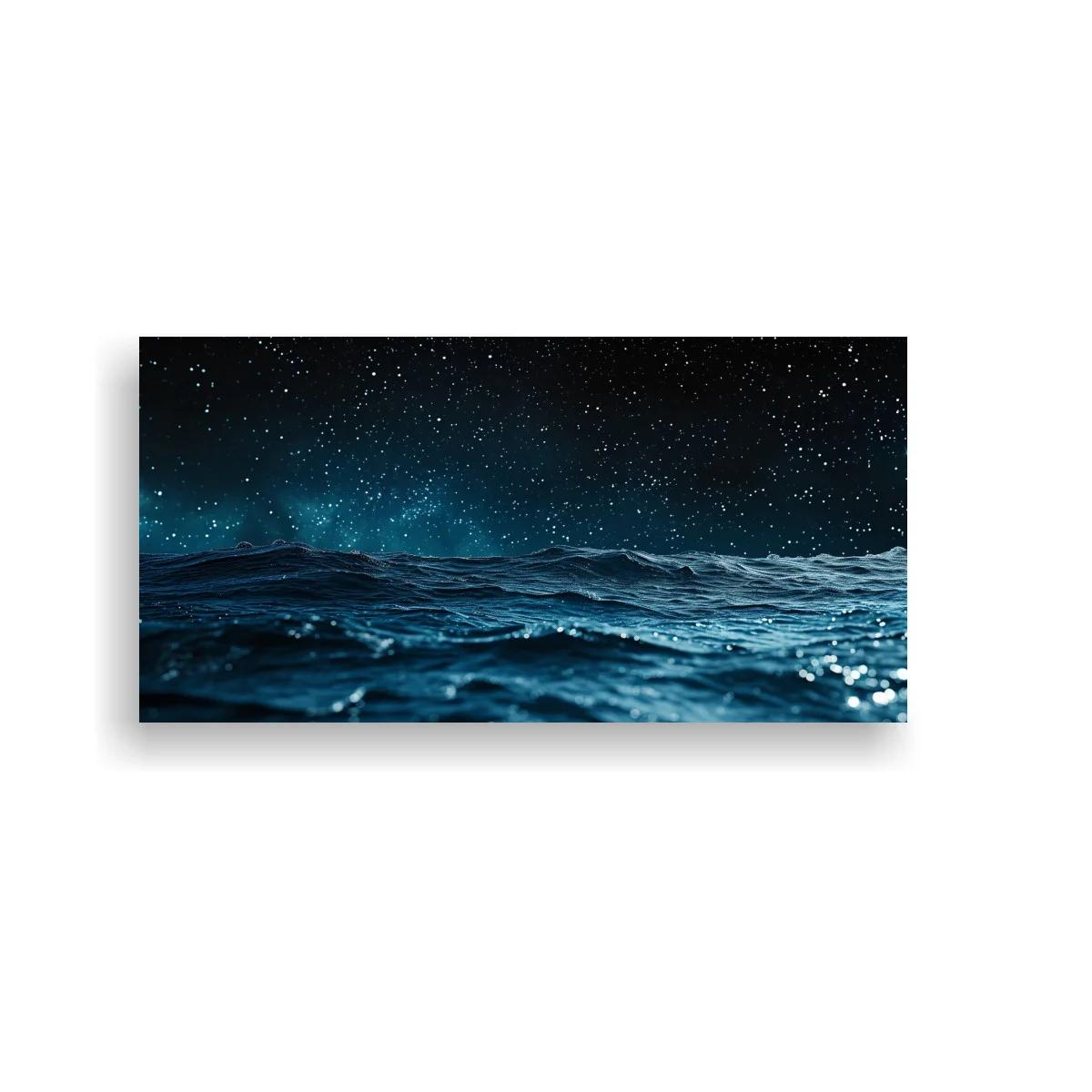 Cuadro mar nocturno con cielo estrellado
