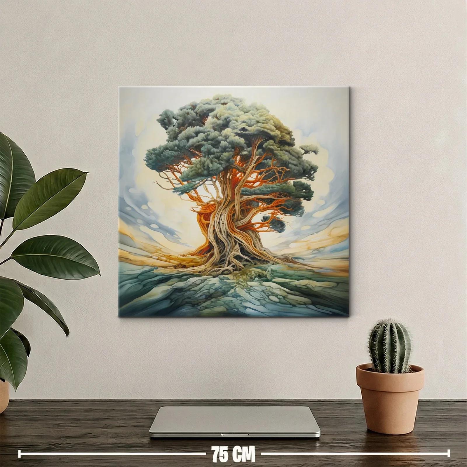 Imponente árbol de raíces entrelazadas en tonos cálidos — miniatura 2